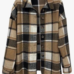 Plaid Flannel Shacket Button Down